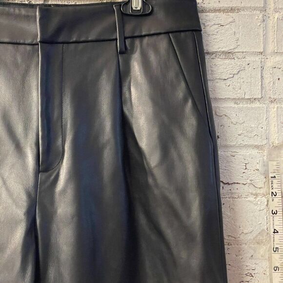 INC Faux Leather Scalloped Hem Pants - Chic & Edgy - Size 14 - Picture 2 of 11